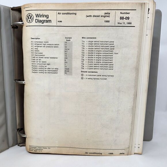VOLKSWAGEN VW AUDI SERVICE PUBLICATIONS WIRING DIAGRAMS 87 88 FOX QUATTRO GTI - Picture 3 of 6